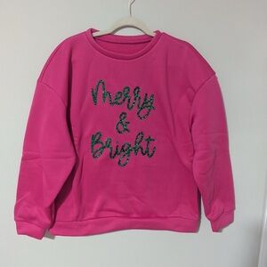 SHEIN Pink 'Merry & Bright' Sweater